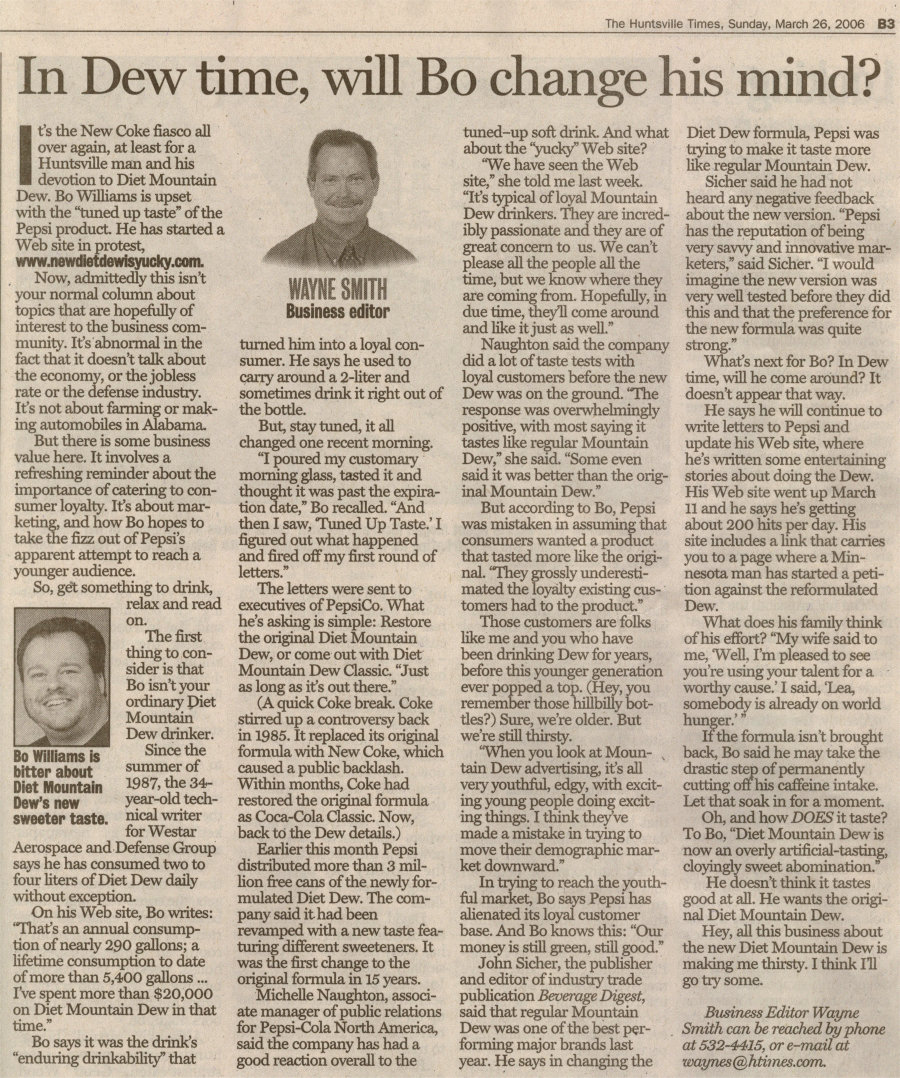 Huntsville Times column